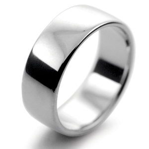 Slight or Soft Court Medium -  8mm Platinum Wedding Ring 